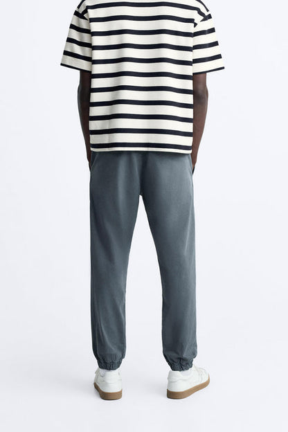 ZARA - ELASTIC WAIST JOGGER TROUSERS | DUCK BLUE