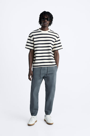 ZARA - ELASTIC WAIST JOGGER TROUSERS | DUCK BLUE