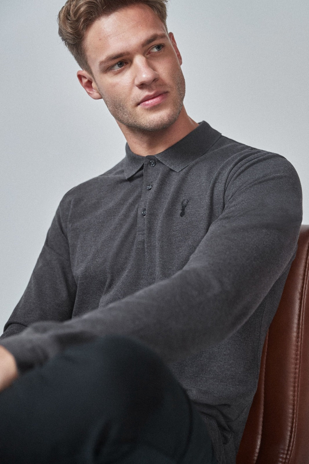 NEXT. FULL SLEEVE POLO SHIRT | BLACK