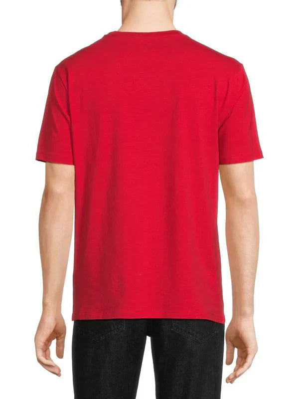 DONNA KARAN NEW YORK MEN'S DKNY BARKER LOGO TEE SHIRT | RED