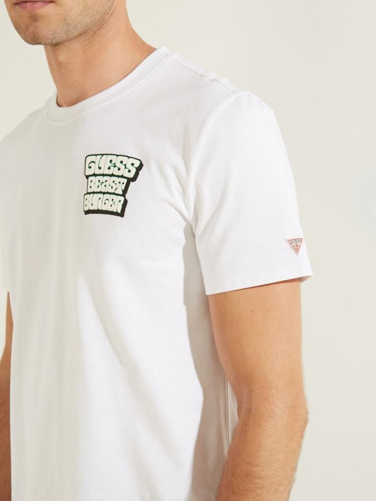 GUESS BEAST BURGER REGUALR FIT T-SHIRT | WHITE