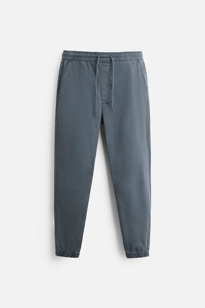 ZARA - ELASTIC WAIST JOGGER TROUSERS | DUCK BLUE