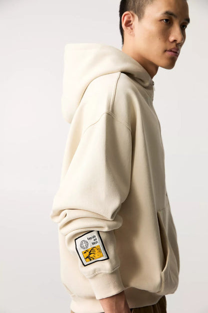 PULL & BEAR HOODIE WITH ZIP | SAND