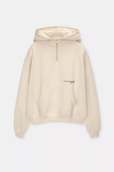 PULL & BEAR HOODIE WITH ZIP | SAND