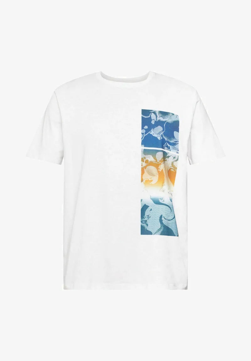 ESPRIT MEN T-SHIRT PRINT REGULER | WHITE