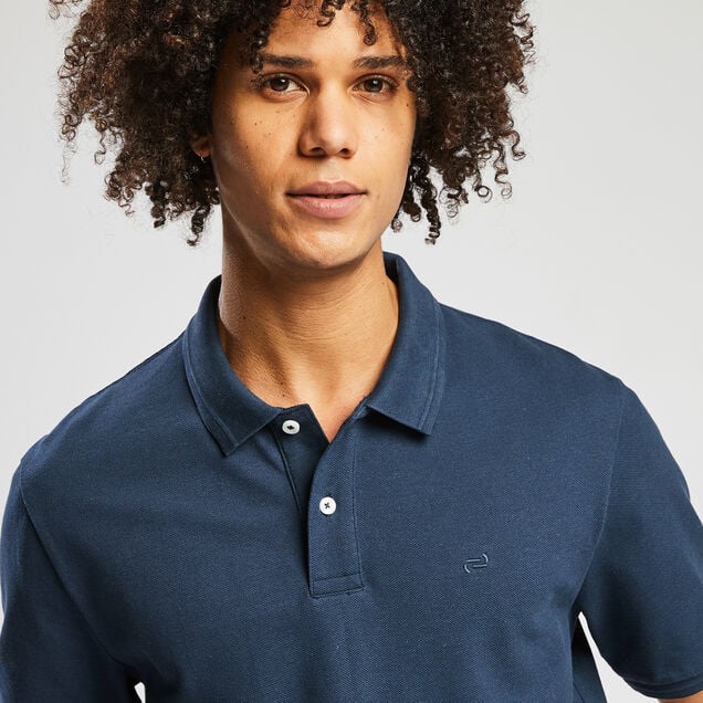 JULES. PLAIN POLO SHIRT WITH SHORT SLEEVES | DARK BLUE