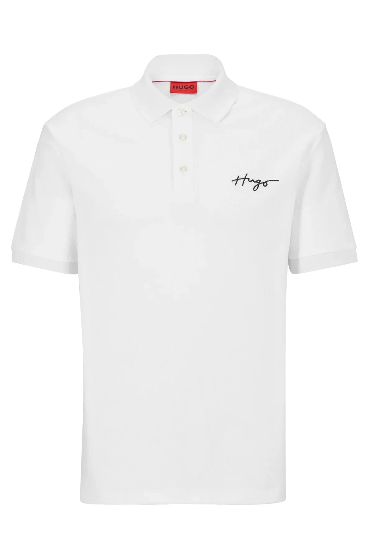 HUGO BOSS REGULAR FIT POLOS IN COTTON - DAIPO | WHITE