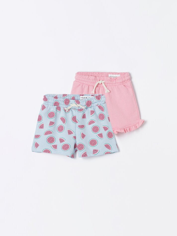 LEFTIES-PLUSH SHORTS WITH RUFFLES | BABY