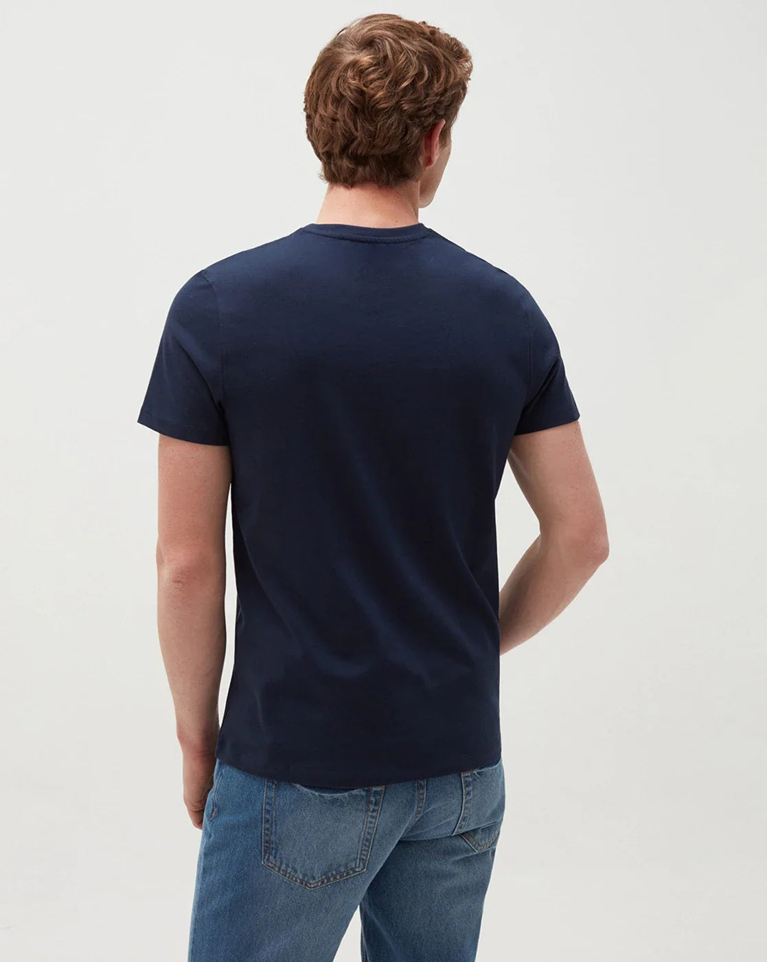 O.V.S ORGANIC COTTON T SHIRT V NECK  | DARK NAVY