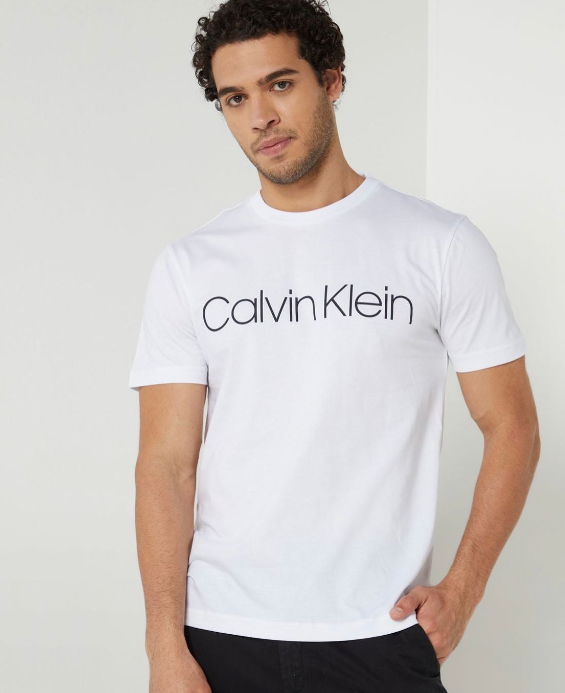 CALVIN KLEIN JEANS SLIM FIT MONO LOGO TEE SHIRT | WHITE