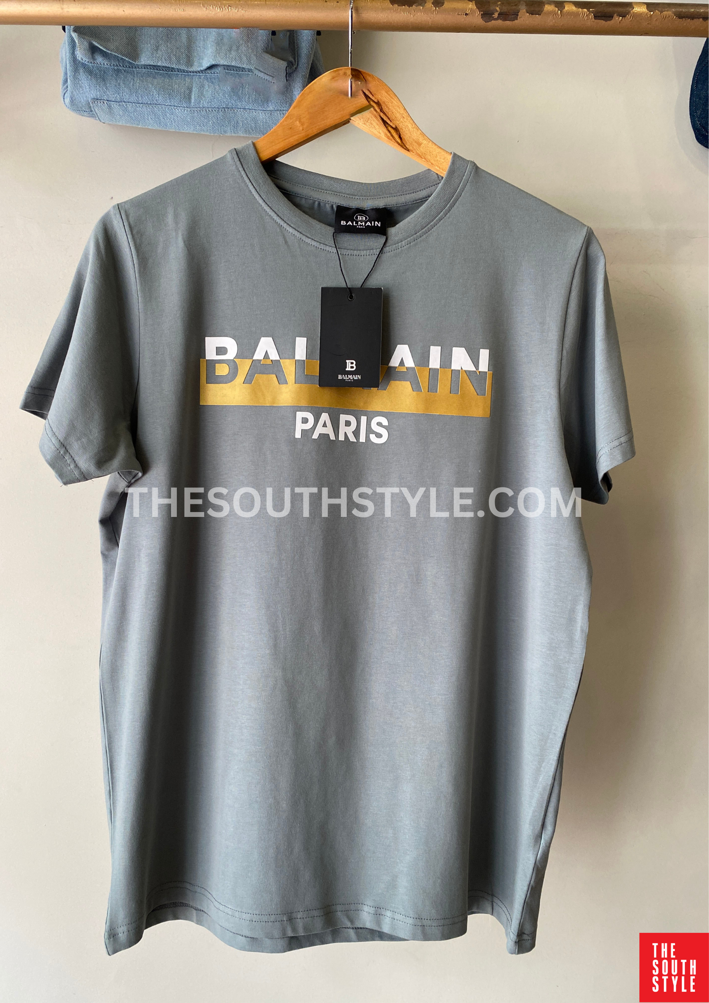 BALMAIN PARIS PREMIUM MEN'S TEE SHIRT | GREY