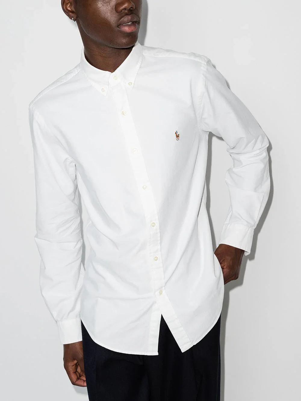 RALPH LAUREN-STRETCH POPLIN SHIRT-MEN | WHITE