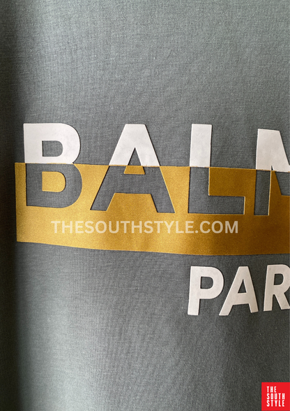 BALMAIN PARIS PREMIUM MEN'S TEE SHIRT | GREY