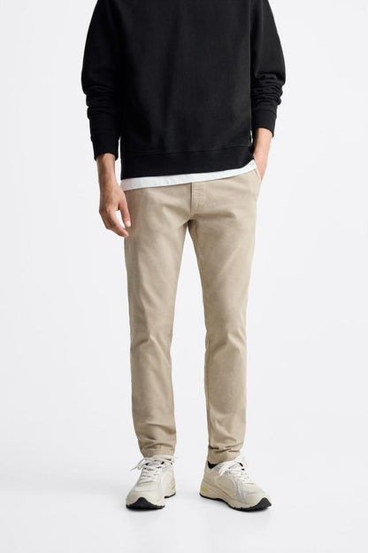 ZARA SKINNY FIT STRETCH MEN'S CHINO | BEIGE