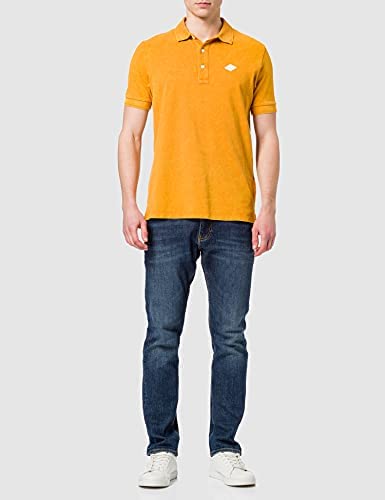 REPLAY.- DYED C0TT0N PIQUET SHORT SLEEVE POLO | ORANGE