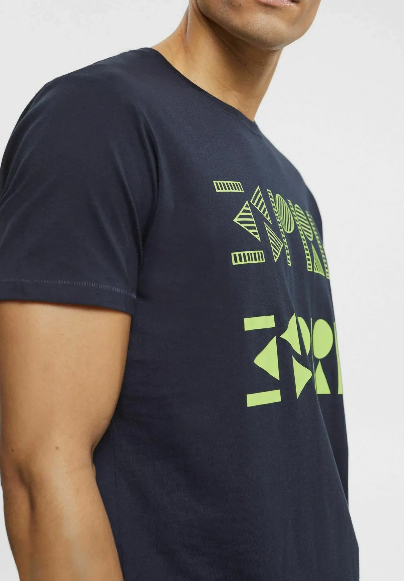 ESPRIT-MIT LOGO-PRINT T-SHIRT | NAVY BLUE