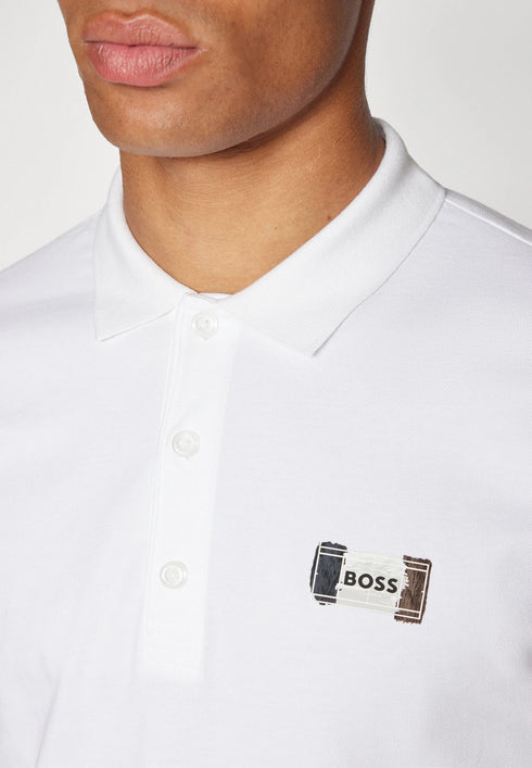 HUGO BOSS PADDY OPEN POLO SHIRT | WHITE