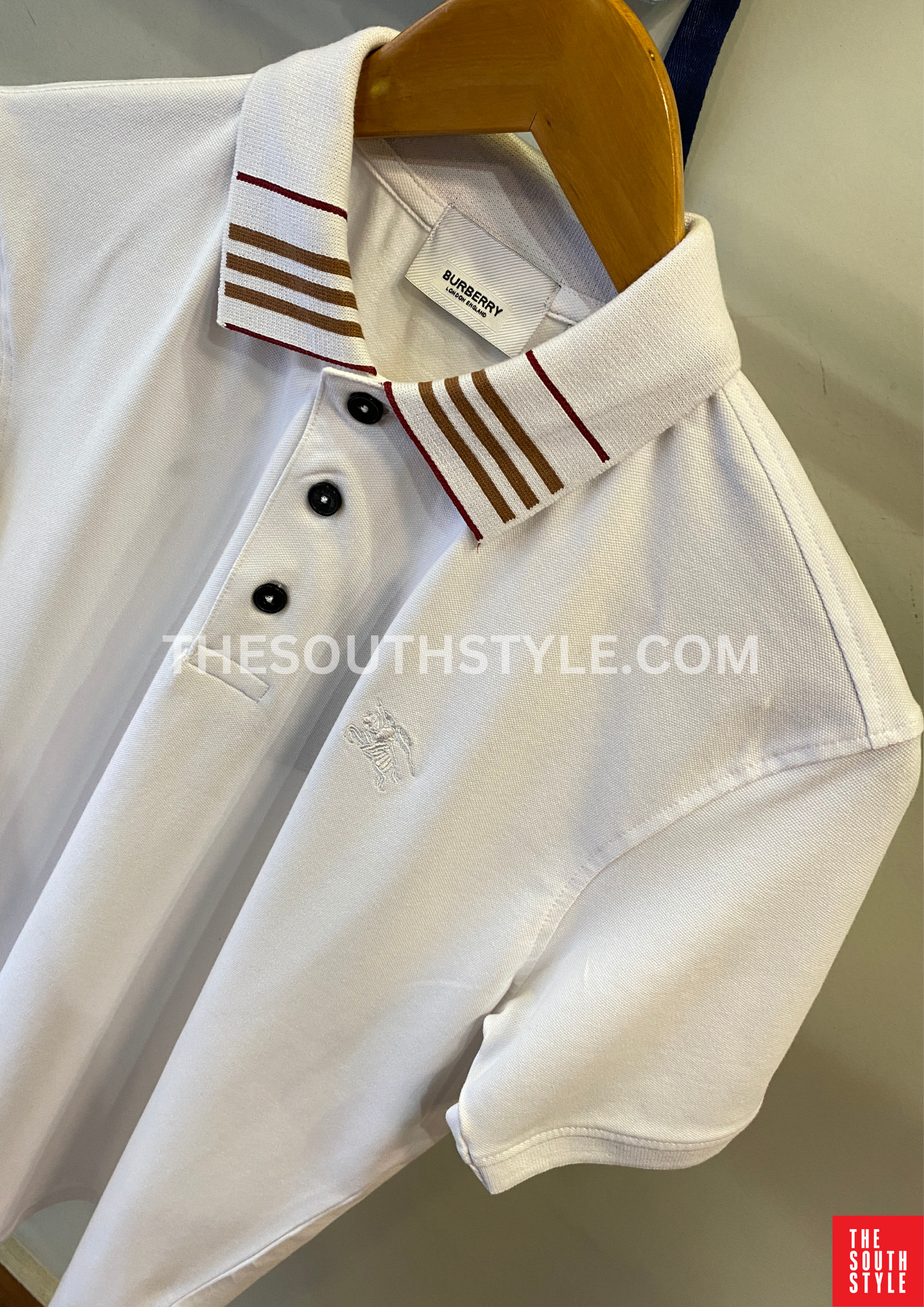 BURBERRY CLASSIC COTTON SILK POLO SHIRT | WHITE