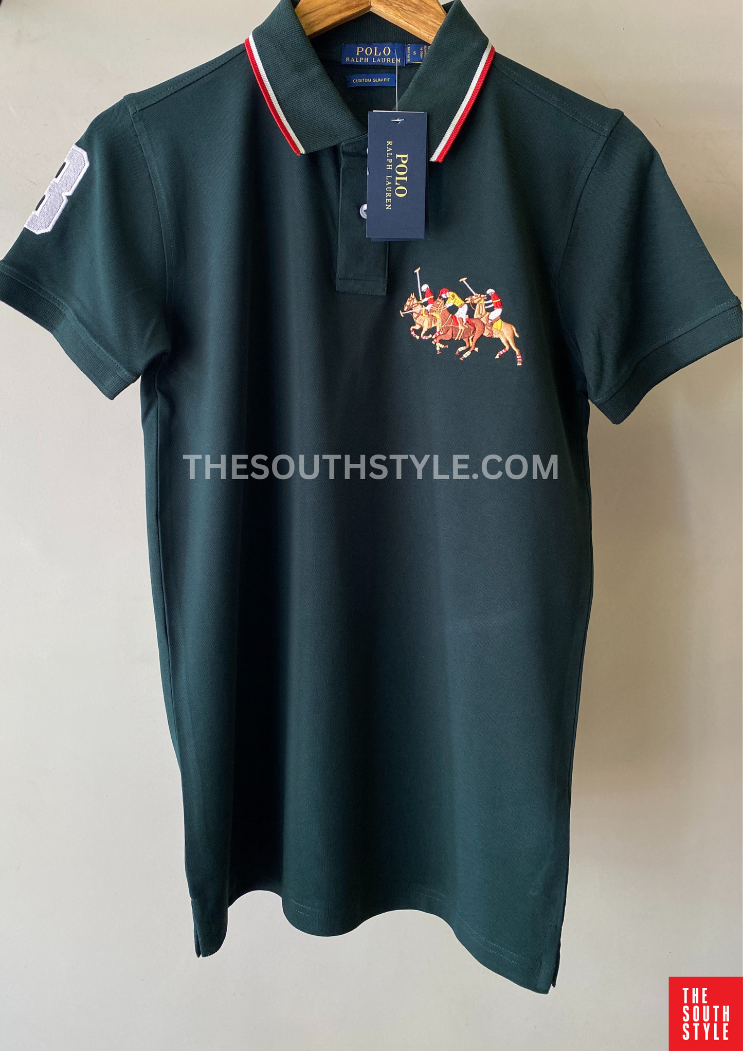 RALPH LAUREN CUSTOM FIT TRIPLE PONY POLO | GREEN