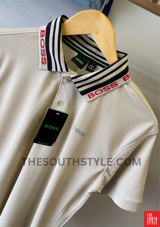 HUGO BOSS POLO WITH LOGO | BEIGE