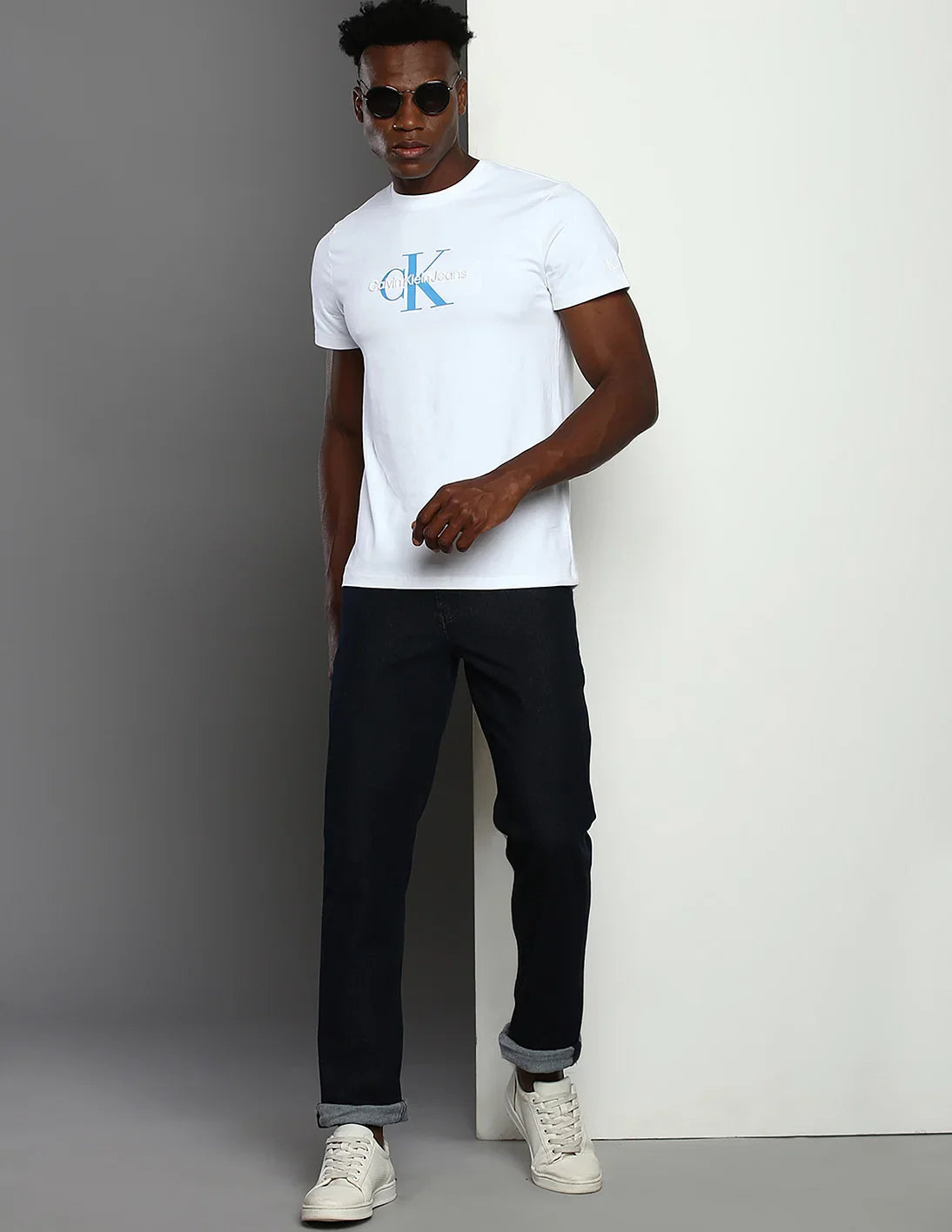 CALVIN KLEIN JEANS SLIM FIT MONO LOGO TEE SHIRT | WHITE