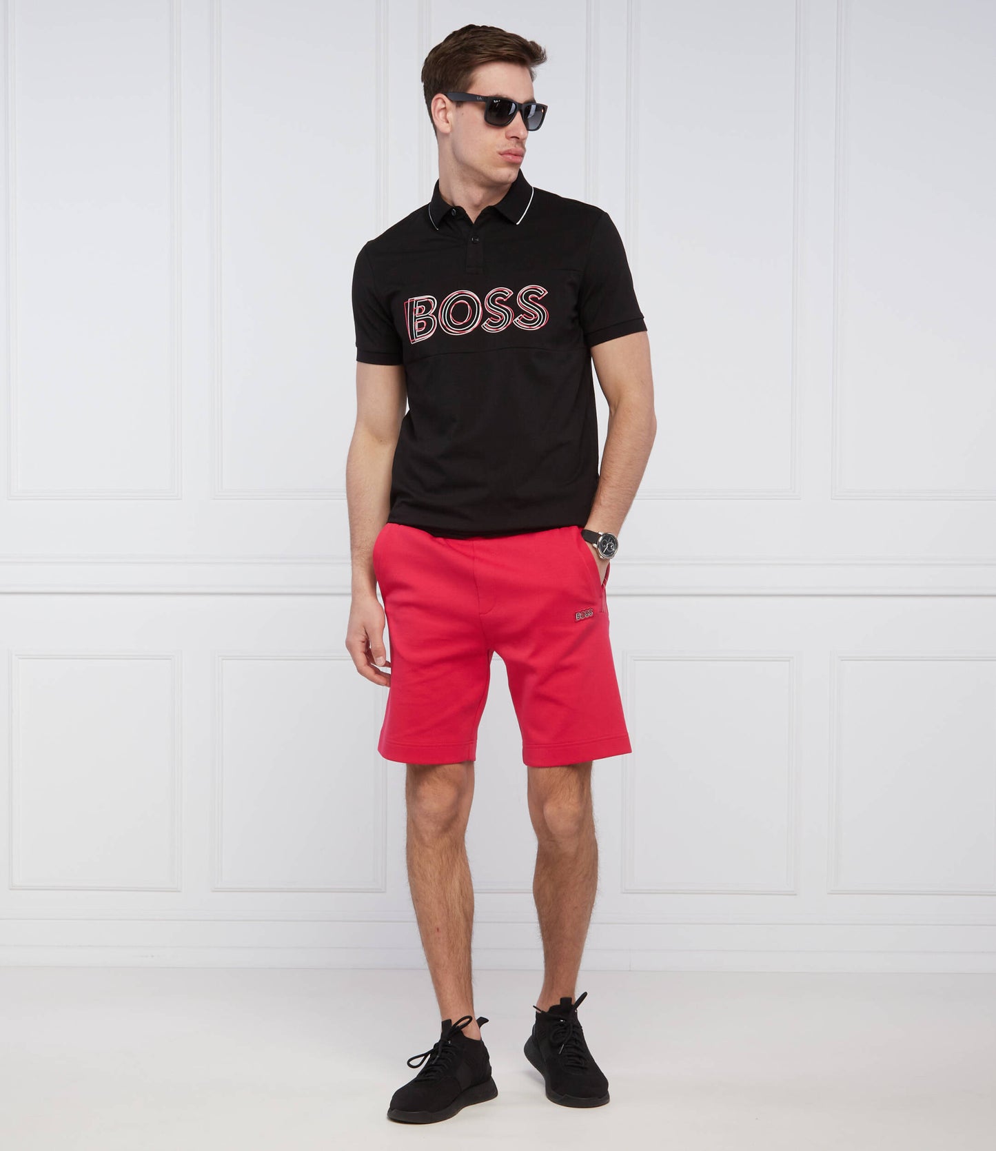 BOSS Slim-Fit Polo with Signature Logo | BLACK