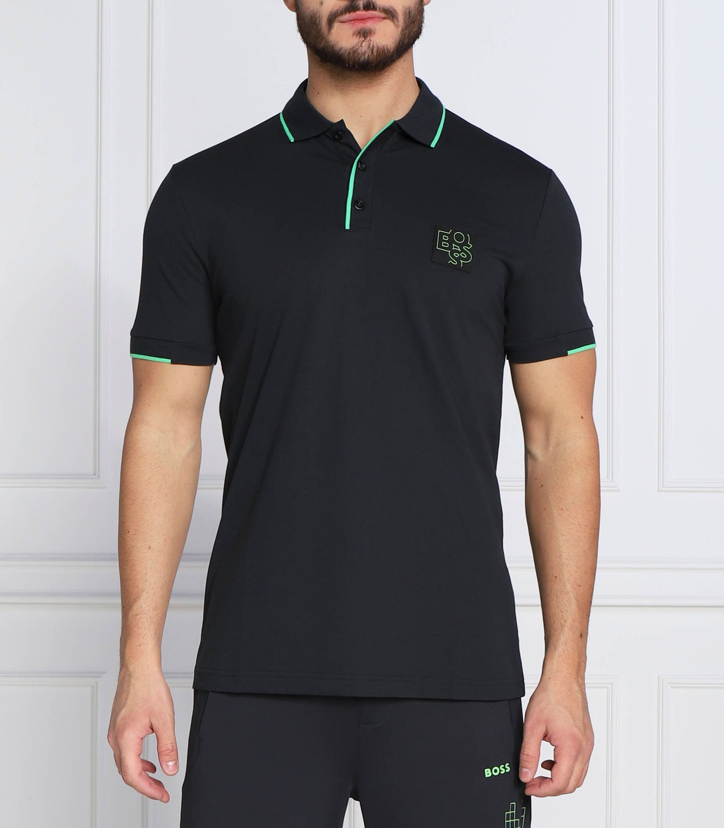 HUGO BOSS PAUL BADGE POLO SHIRT | BLACK