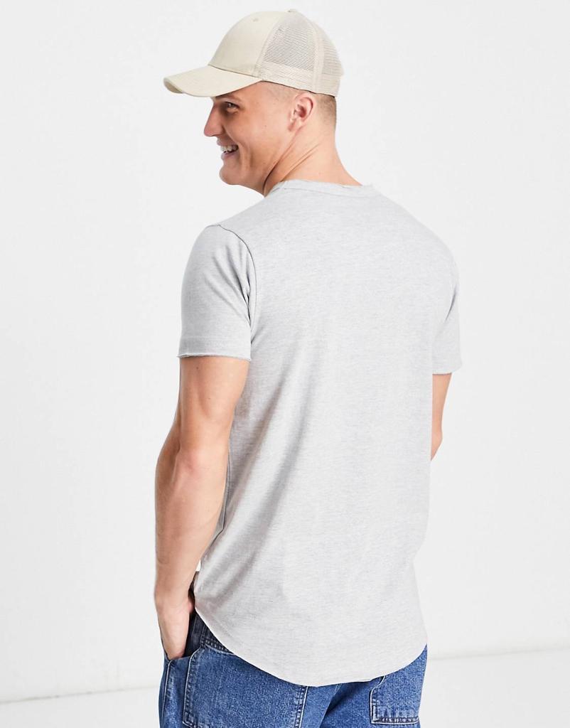 LEBREVE. LONGLINE RAW EDGE T-SHIRT | GREY