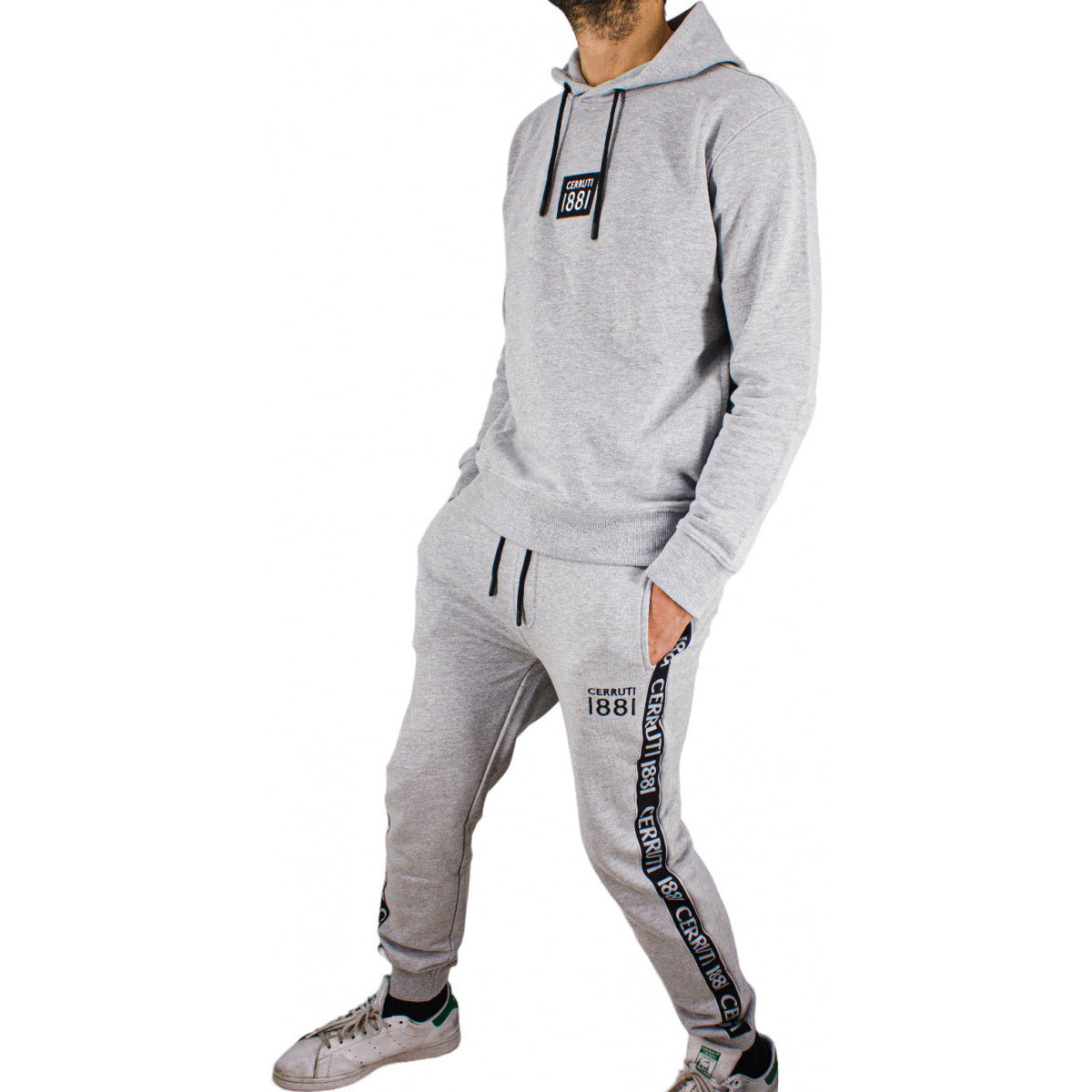 CERRUTI 1881-LOGO HOODIE MEN | GREY