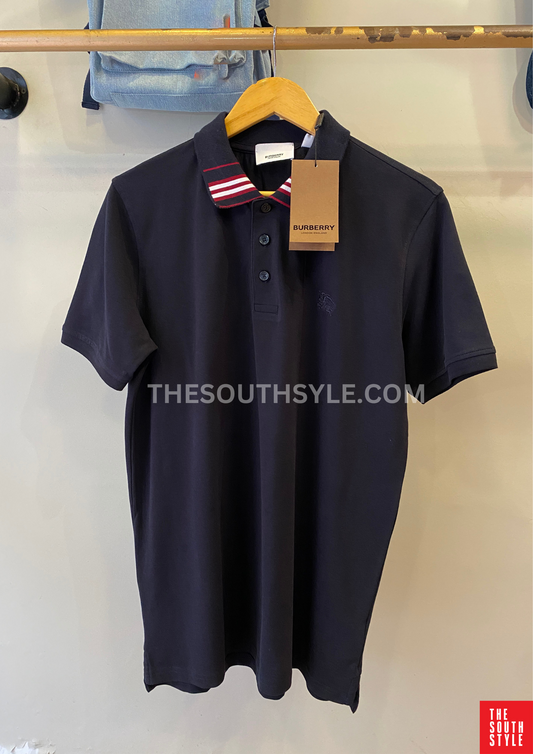 BURBERRY CLASSIC COTTON SILK POLO SHIRT | NAVY