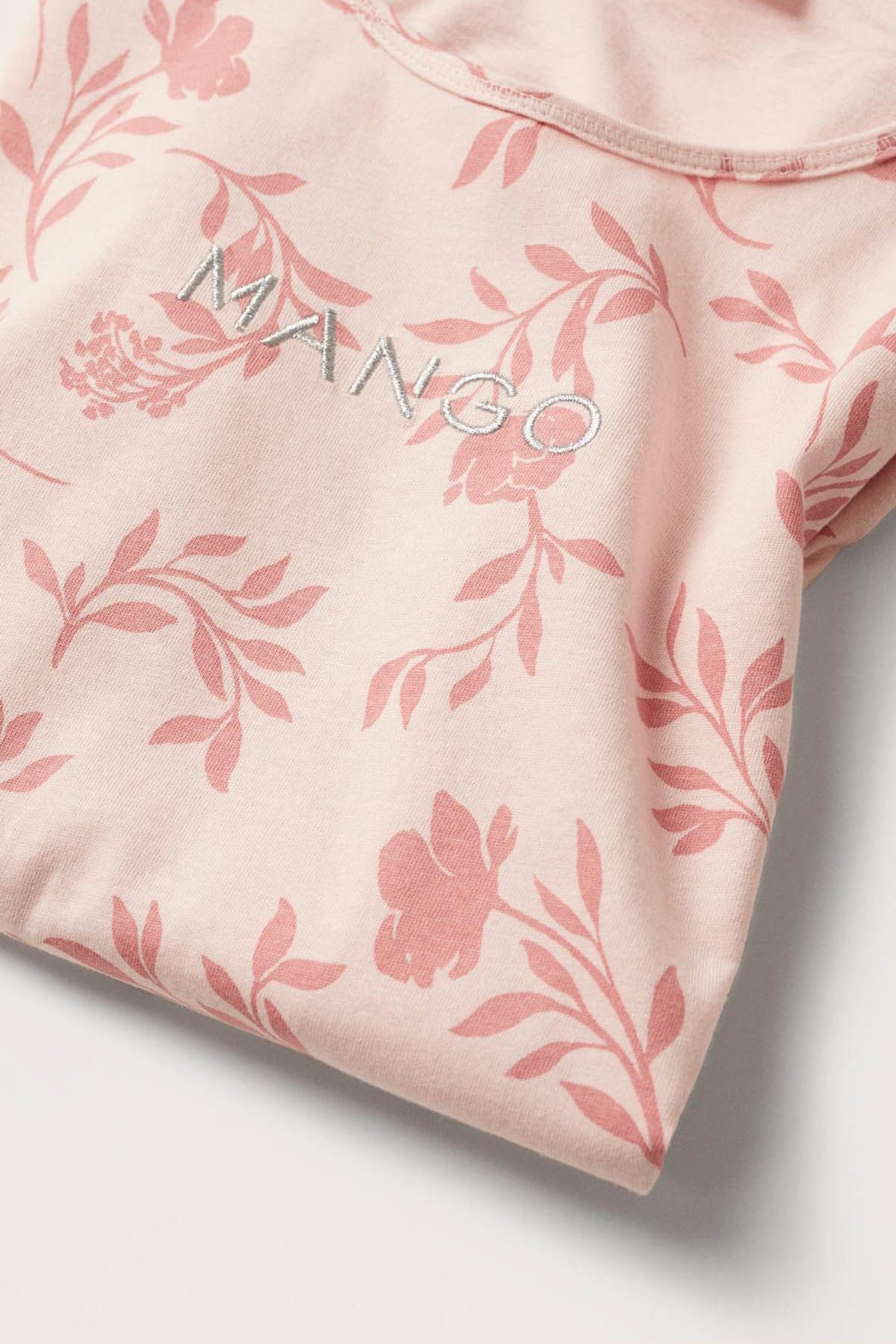 M.A.N.G.O-WOMEN EMBROIDERED LOGO T-SHIRT | PASTEL PINK