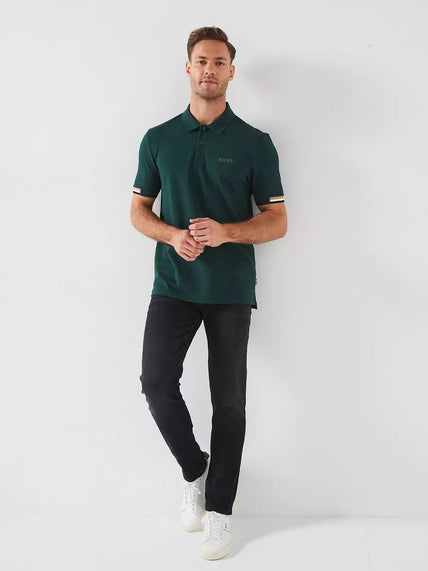 HUGO BOSS POLO SHIRT 'PALLAS' IN EMERALD | DARK GREEN