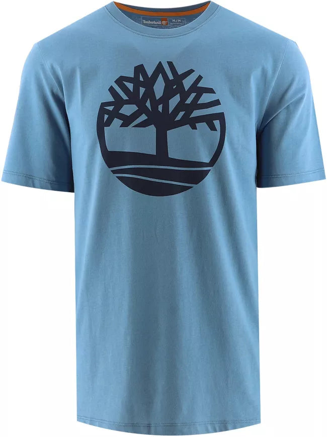 TIMBERLAND-REGULAR FIT-STACK LOGO TEE SHIRT | GREENISH BLUE