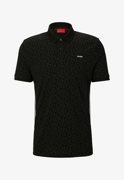 HUGO BOSS DONLAN COTTON PIQUE POLO | BLACK