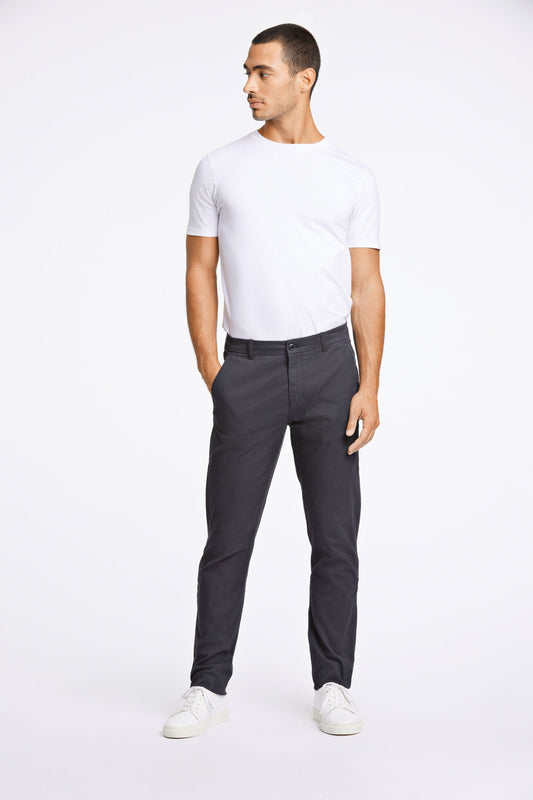 J.LIND STRETCH-SLIM-FIT-MEN-CHINO | DULL BLACK