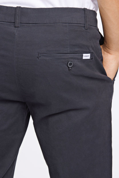 J.LIND STRETCH-SLIM-FIT-MEN-CHINO | DULL BLACK