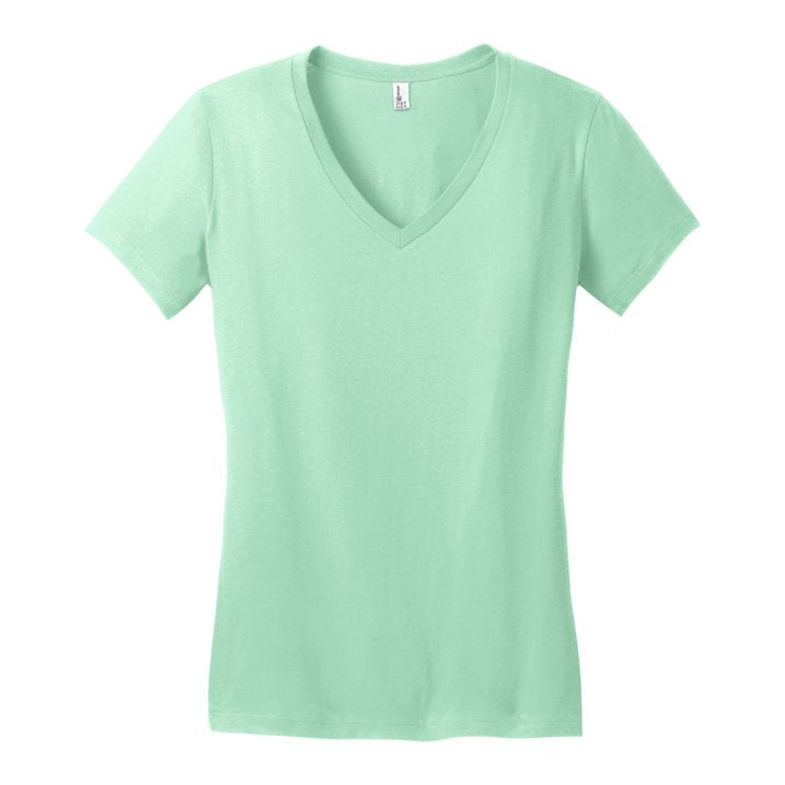 LAURA TORELLI PLAIN V-NECK WOMEN'S T-SHIRT | SEA GREEN