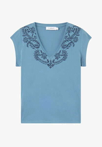 CONBIPEL-EMBROIDERED - PRINT T-SHIRT | AVIO-AIR FORCE BLUE