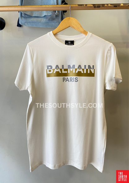 BALMAIN PARIS PREMIUM MEN'S TEE SHIRT | WHITE