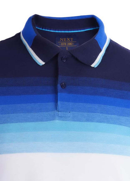 NEXT. Soft Touch Polo Shirt | BLUE CHEST STRIPS