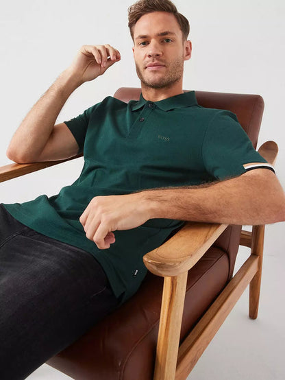 HUGO BOSS POLO SHIRT 'PALLAS' IN EMERALD | DARK GREEN