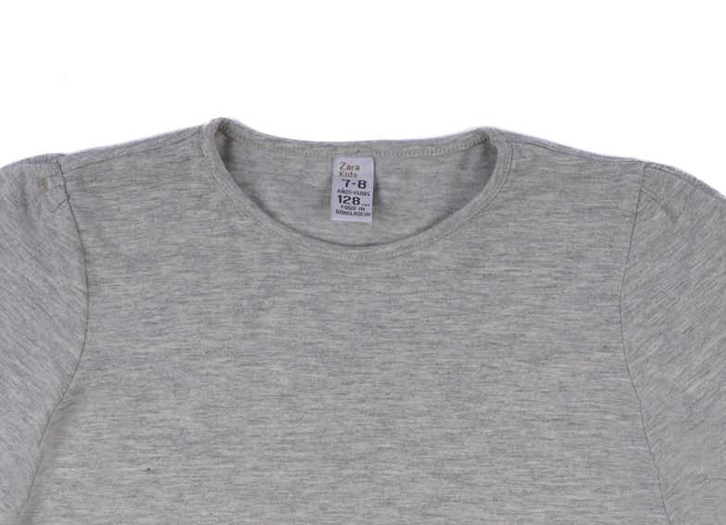 ZARA-KIDS-BASIC PLAIN-FULL SLEEVE T-SHIRT | GREY