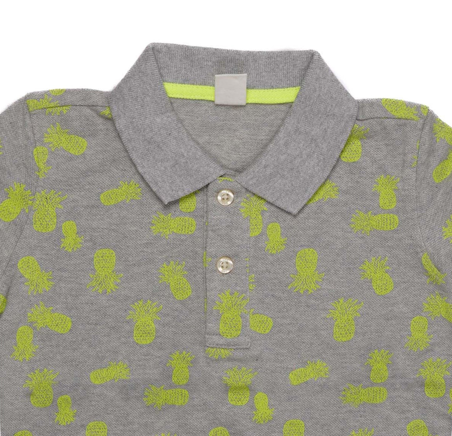 G.A.P-KIDS BOYS-PINEAPPLE SHORT SLEEVE COTTON POLO | GRAY GREEN