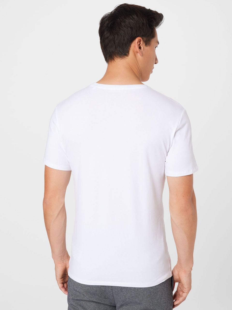 GUESS SHORT SLEEVE, V NECK T SHIRT | WHITE