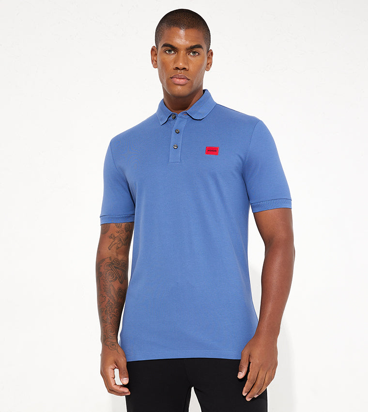 HUGO BOSS DERESO COTTON PIQUE SLIM FIT POLO | ROYAL BLUE