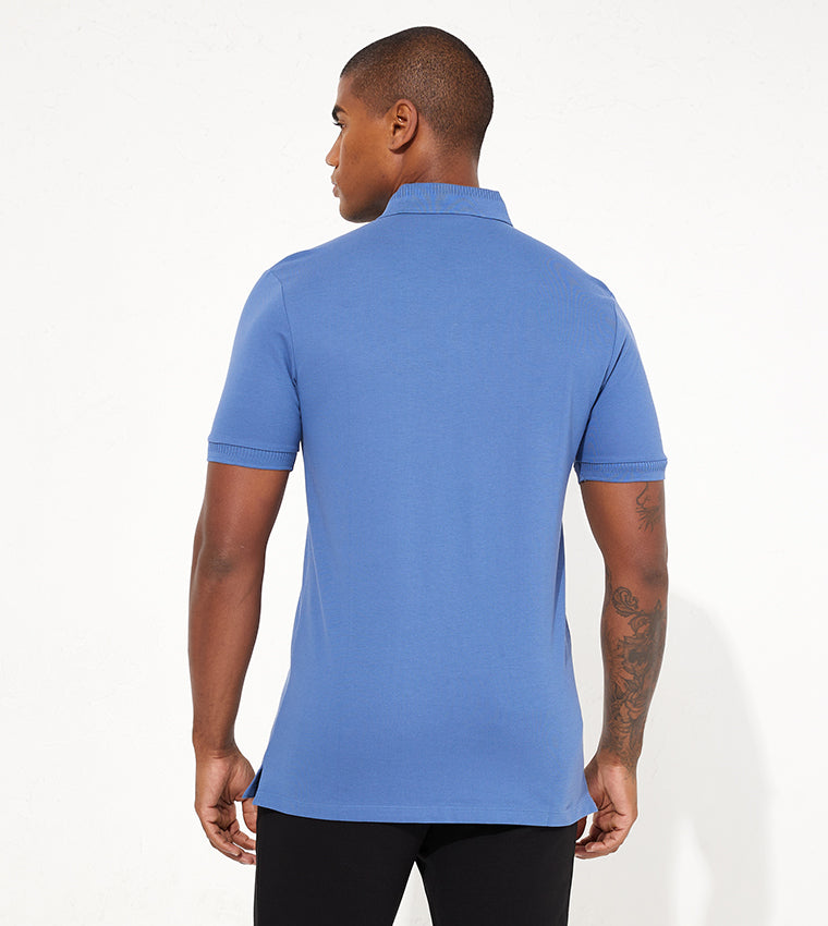 HUGO BOSS DERESO COTTON PIQUE SLIM FIT POLO | ROYAL BLUE