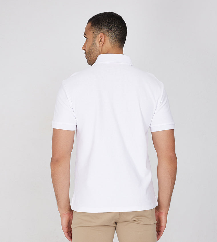 HUGO BOSS REGULAR FIT POLOS IN COTTON - DAIPO | WHITE