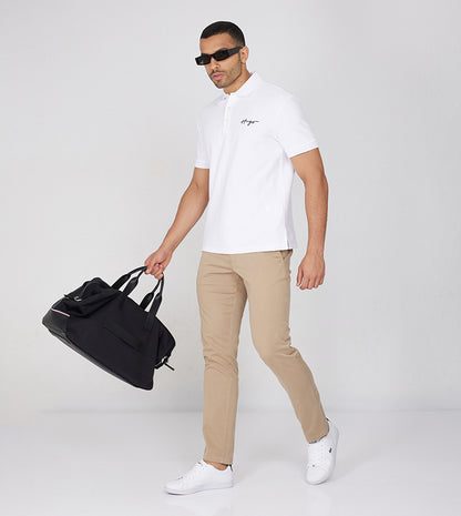 HUGO BOSS REGULAR FIT POLOS IN COTTON - DAIPO | WHITE