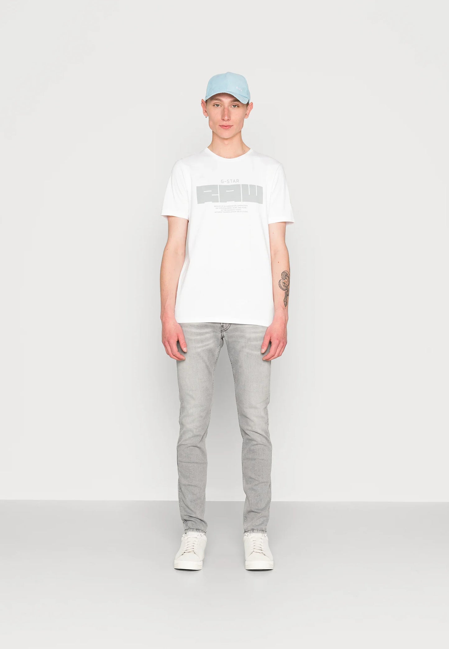 G-STAR RAW T-SHIRT SLIM FIT CREW NECK-WHITE