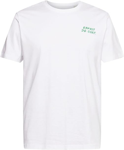 ESPRIT MEN T-SHIRT LOGO STICKEREI | WHITE